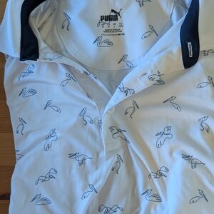 Puma White Polo Shirt with Iconic Logo